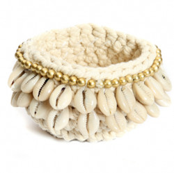 Bougeoir The Gold & Crowie Macrame - Or Naturel - S